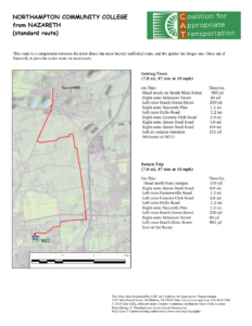 Bicycle route map: Nazareth to NCC