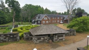 rural buildings and garden